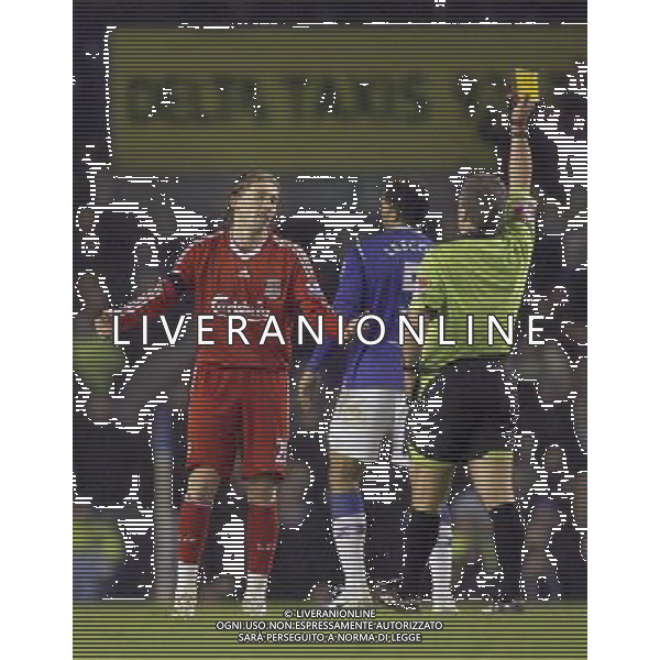 Liverpool\'s Lucas receiving his 2nd yellow card, Everton Vs Liverpool, FA Cup 4th Round Replay, Goodison Park, Everton, Date 040209 ph.AGENZIA ALDO LIVERANI SAS ONLY FOR ITALY