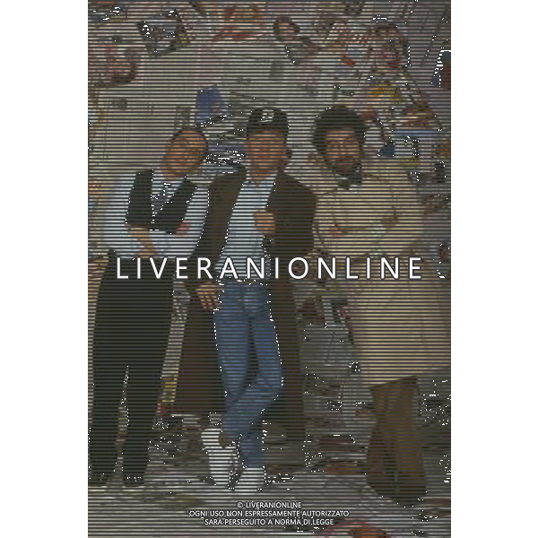 ARCHIVIO TRASMISSIONE \'EMILIO\' ANNI 90 SPETTACOLO NELLA FOTO: ANDREA BRAMBILLA, NINO FORMICOLA E GIORGIO FALETTI PH.ARCHIVIO AGENZIA ALDO LIVERANI SAS