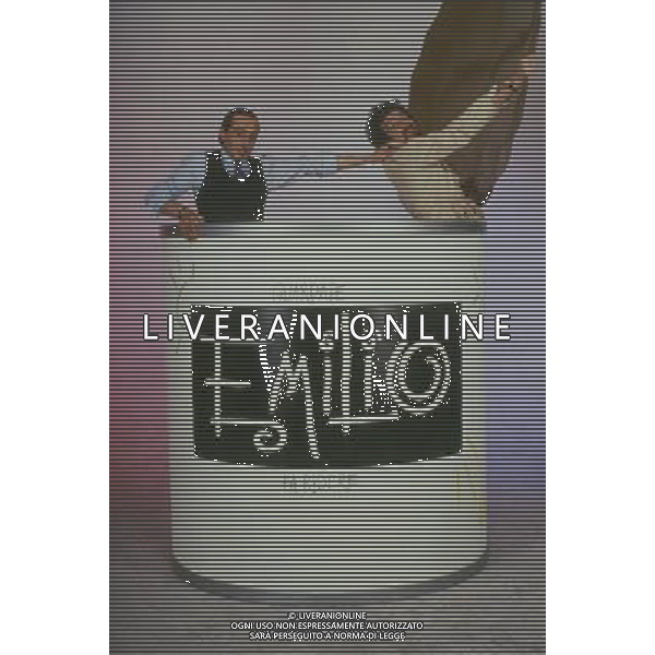 ARCHIVIO TRASMISSIONE \'EMILIO\' ANNI 90 SPETTACOLO NELLA FOTO: ANDREA BRAMBILLA, NINO FORMICOLA PH.ARCHIVIO AGENZIA ALDO LIVERANI SAS