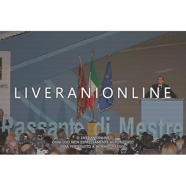 Bonisiolo di Mogliano Veneto (TV) 08.02.09: Inaugurazione Passante di Mestre, Silvio Berlusconi illustra la realizzazione dell\'opera ph.garbuio/ag.aldo liverani sas