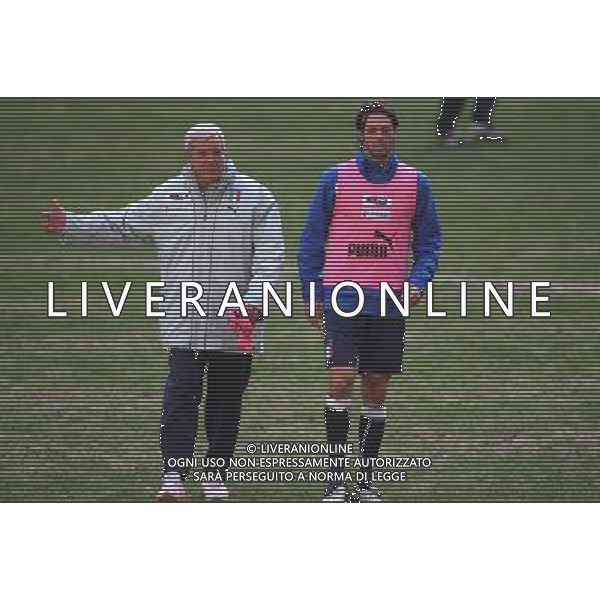 MILANO 9/2/2009 STADIO GIUSEPPE MEAZZA ALLENAMENTO DELLA NAZIONALE ITALIANA PRIMA DELL\' INCONTRO AMICHEVOLE CON IL BRASILE A LONDRA NELLA FOTO MARCELLO LIPPI E NICOLA LEGROTTAGLIE FOTO ROMANO/AG ALDO LIVERANI