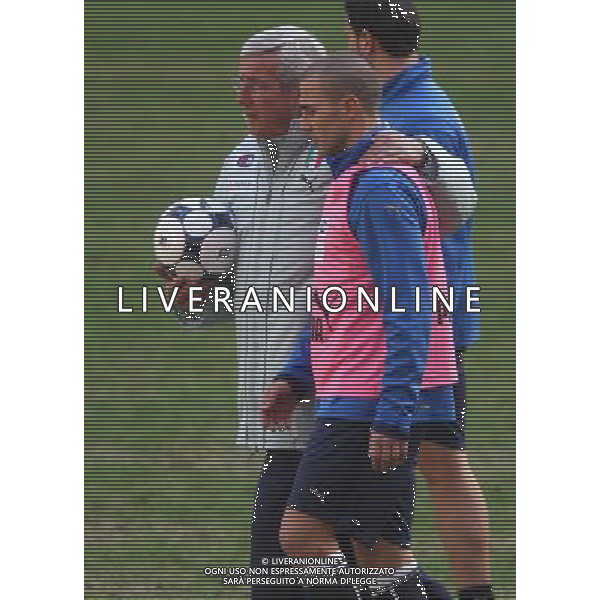 MILANO 9/2/2009 STADIO GIUSEPPE MEAZZA ALLENAMENTO DELLA NAZIONALE ITALIANA PRIMA DELL\' INCONTRO AMICHEVOLE CON IL BRASILE A LONDRA NELLA FOTO MARCELLO LIPPI E FABIO CANNAVARO FOTO ROMANO/AG ALDO LIVERANI