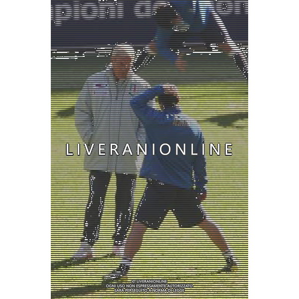 MILANO 9/2/2009 STADIO GIUSEPPE MEAZZA ALLENAMENTO DELLA NAZIONALE ITALIANA PRIMA DELL\' INCONTRO AMICHEVOLE CON IL BRASILE A LONDRA NELLA FOTO MARCELLO LIPPI E MAURO GERMAN CAMORANESI FOTO ROMANO/AG ALDO LIVERANI