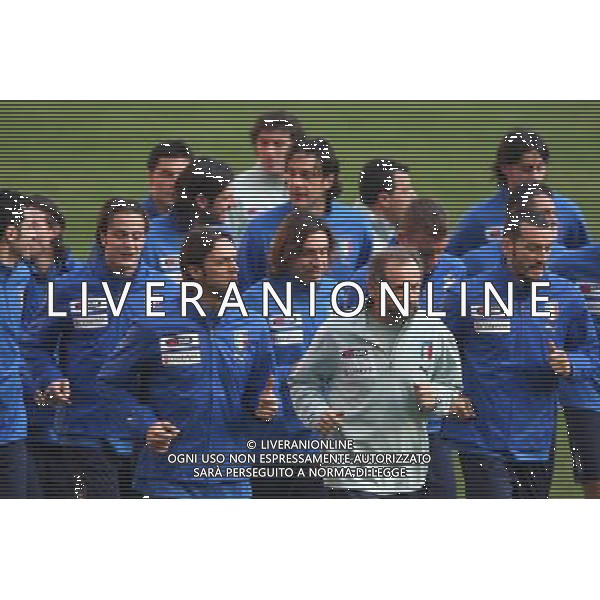 MILANO 9/2/2009 STADIO GIUSEPPE MEAZZA ALLENAMENTO DELLA NAZIONALE ITALIANA PRIMA DELL\' INCONTRO AMICHEVOLE CON IL BRASILE A LONDRA NELLA FOTO ALBERTO GAUDINO GUIDA LA SESSIONE DI ALLENAMENTO DEGLI AZZURRI FOTO ROMANO/AG ALDO LIVERANI
