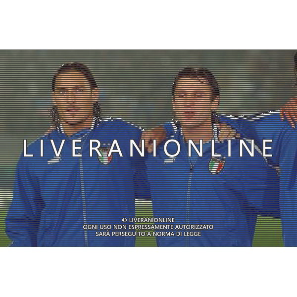 ANCONA 16/11/2003 ITALIA-ROMANIA AMICHEVOLE NELLA FOTO FRANCESCO TOTTI E CASSANO ANTONIO* FOTO ALDO LIVERANI
