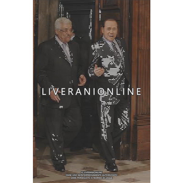 ROMA, 10 FEBBRAIO 2009 VERTICE ITALO PALESTINESE NELLA FOTO: Il Presidente dell\'Autoritˆ Nazionale Palestinese ABU MAZEN con il Presidente del Consiglio SILVIO BERLUSCONI PH AGENZIA ALDO LIVERANI SAS