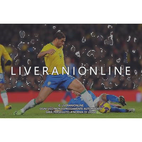 Amichevole Internazionale Londra - 10.02.2009 Brasile-Italia Nella Foto: ADRIANO E DANIELE DE ROSSI /Ph.Vitez-Ag. Aldo Liverani