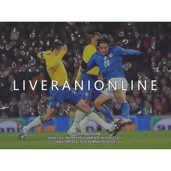 Amichevole Internazionale Londra - 10.02.2009 Brasile-Italia Nella Foto: LUCA TONI E LUCIO /Ph.Vitez-Ag. Aldo Liverani