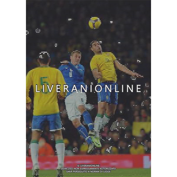 Amichevole Internazionale Londra - 10.02.2009 Brasile-Italia Nella Foto: ADRIANO E DANIELE DE ROSSI /Ph.Vitez-Ag. Aldo Liverani