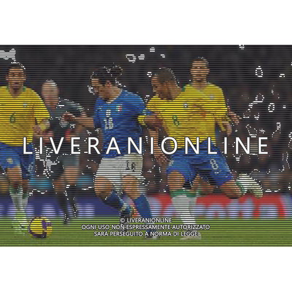 Amichevole Internazionale Londra - 10.02.2009 Brasile-Italia Nella Foto: MAURO GERMAN CAMORANESI E GILBERTO SILVA /Ph.Vitez-Ag. Aldo Liverani