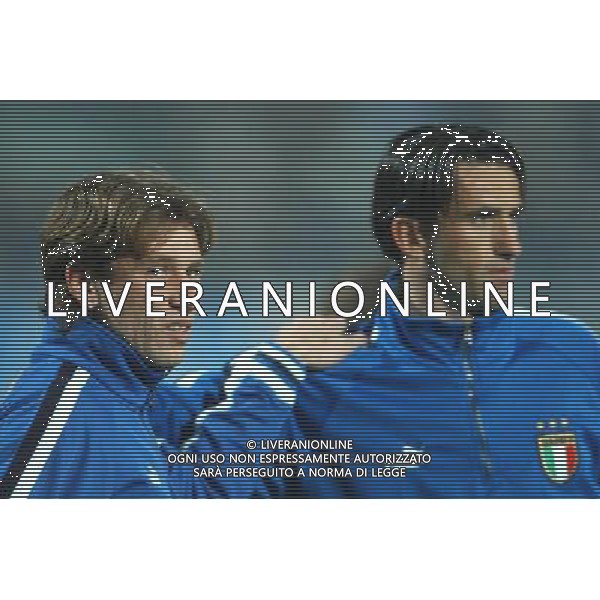 Ancona 16/11/2003 Italia-Romania Nazionale Calcio Amichevole nella foto Antonio Cassano e Christian Panucci* Agenzia Aldo Liverani