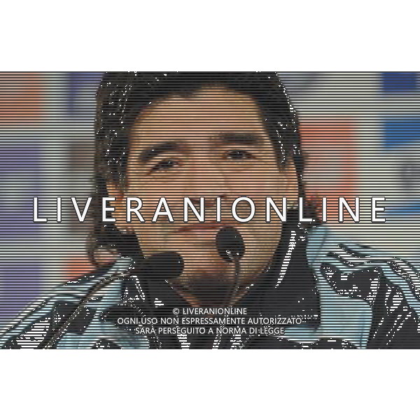 Diego Armando MARADONA allenatore dell\'Argentina - 10.02.2009 - Conference de presse de l equipe d Argentine, en vue du Match contre la France - Photo : Jean Paul Thomas / Icon Sport / AGENZIA ALDO LIVERANI - ITALY ONLY -
