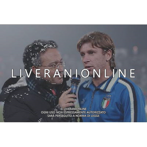 Ancona 16/11/2003 Italia-Romania Nazionale Calcio Amichevole nella foto Antonio Cassano intervistato da Enrico Varriale* Agenzia Aldo Liverani