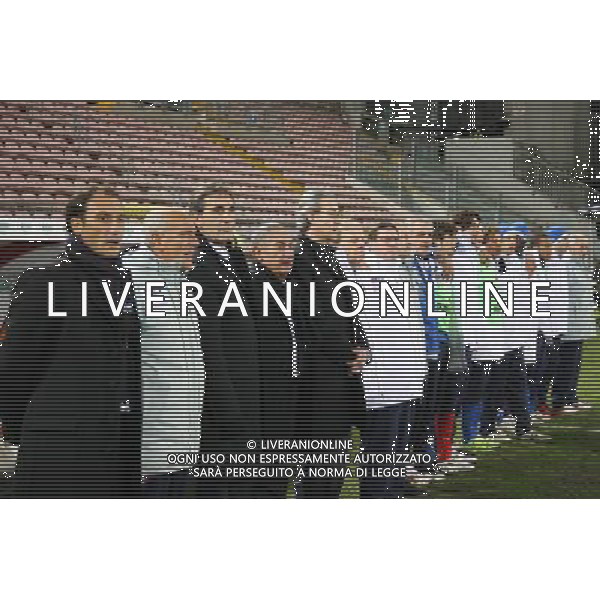 Italia - Svezia Nazionale U21 amichevole Trieste 11/02/2009 nella foto Cariraghi Pierluigi e lo staff della panchina ph garbuio/Ag. Aldo Liverani Sas