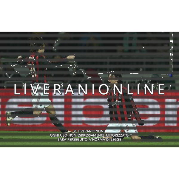 CALCIO BREMA COPPA UEFA 18.02.2009 Werder Brema - AC Milan 1:1 L\'ESULTANZA DI FILIPPO INZAGHI DOPO IL GOL CON ANDREA PIRLO Es gelten unsere AGB, einsehbar auf www.firosportphoto.de copyright by firo sportphoto/ag.aldo liverani sas ONLY FOR ITALY 