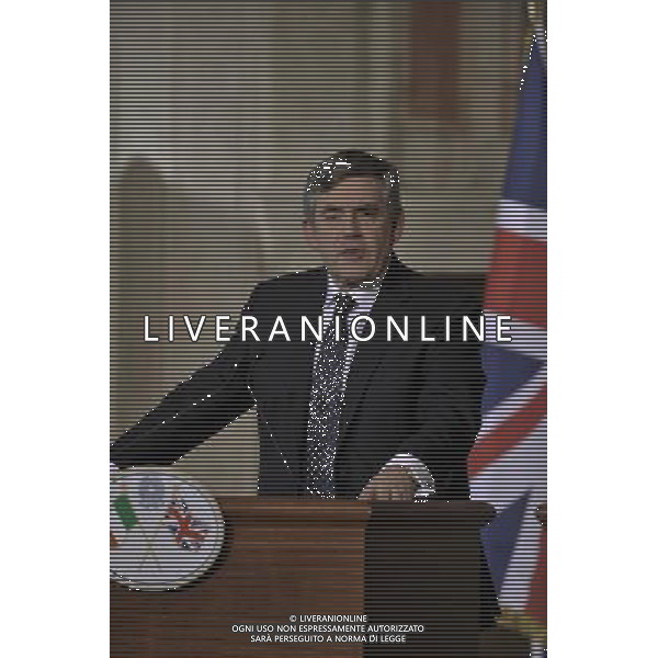ROMA, 19 FEBBRAIO 2009 VILLA MADAMA: VERTICE ITALO - INGLESE NELLA FOTO: GORDON BROWN Ag ALDO LIVERANI SAS
