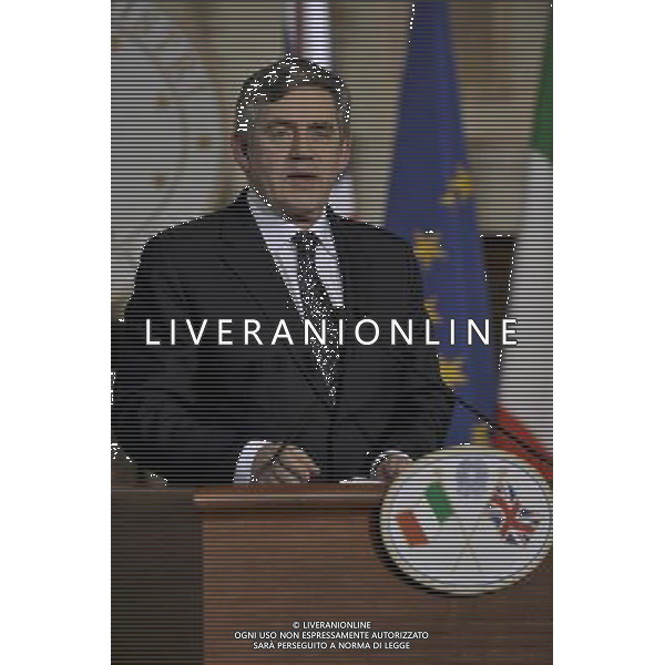 ROMA, 19 FEBBRAIO 2009 VILLA MADAMA: VERTICE ITALO - INGLESE NELLA FOTO: GORDON BROWN Ag ALDO LIVERANI SAS