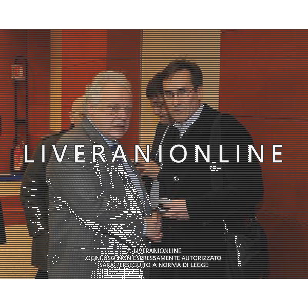 Camera ardente per Candido Cannavo\' nella sede del Corriere della Sera di Via Solferino a Milano 23/02/2009 nella foto il figlio Alessandro con Piergaetano Marchetti ph Romano/Ag. Aldo Liverani Sas