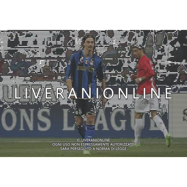 Inter - Manchester United 24/02/2009 Ottavi di Champions League 2008/2009 Nella foto zlatan ibrahimovic e cristiano ronaldo Foto luzzani/Ag. Aldo Liverani