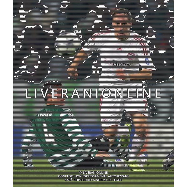 SPORTING LISBONA-BAYERN MONACO 25/02/2009 OTTAVI DI FINALE NELLA FOTO Anderson Correa Polga Franck Ribery FOTO FIRO-AG ALDO LIVERANI