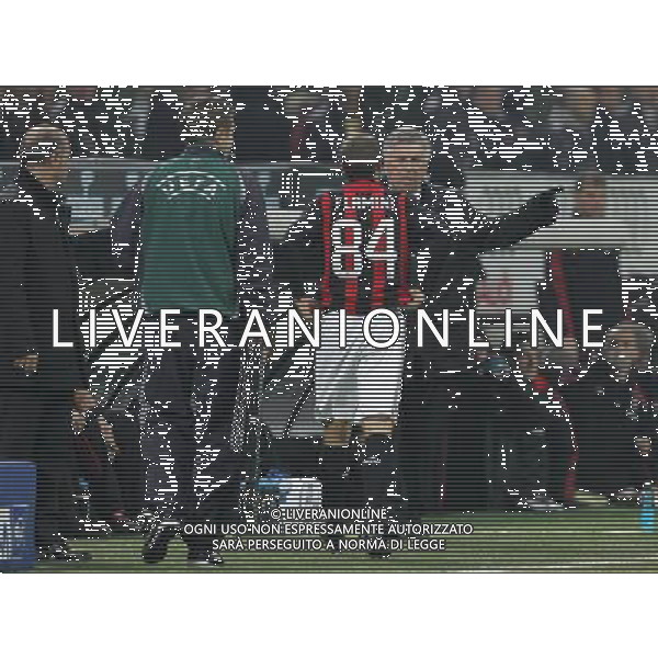 Milano 26-02-2009 coppa UEFA 2008/09 milan-werder brema 2:2 nella foto carlo ancelotti e mathieu flamini ph marco luzzani/ag aldo liverani s.a.s.