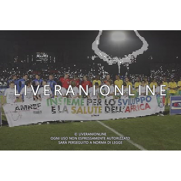 SIENA, 17 OTTOBRE 2007 CALCIO AMICHEVOLE ITALIA SUD AFRICA NELLA FOTO: STRISCIONE AMREF FOTO AG. A. LIVERANI
