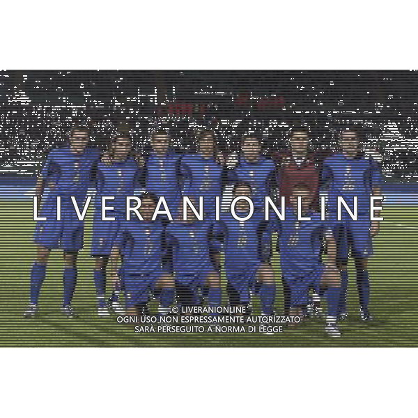 SIENA, 17 OTTOBRE 2007 CALCIO AMICHEVOLE ITALIA SUD AFRICA NELLA FOTO: FORMAZIONE ITALIA-ORMAZIONE ITALIA-chiellini-zaccardo-gamberini-mauri-bonera-amelia-lucarelli c-foggia-rosina-montolivo-de rossi FOTO AG. A. LIVERANI