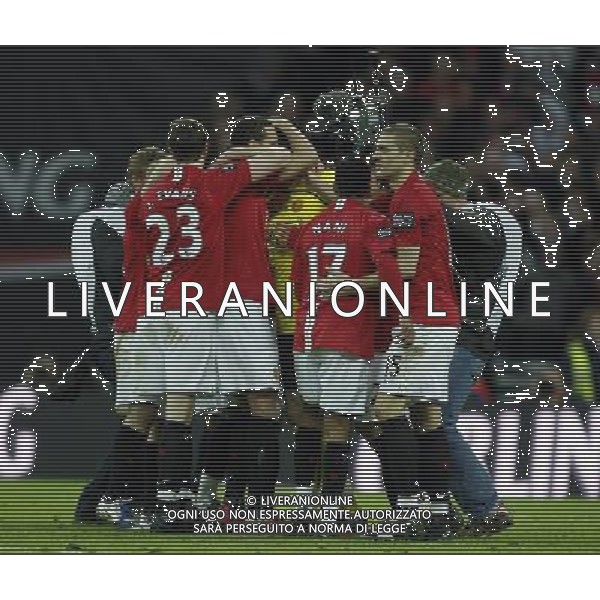 Manchester United vs Tottenham Hotspur fc for Carling Cuo Final at Wembley in London (UK) on 29/02/2008. NELLA FOTO ABBRACCI MANCHESTER UNITED FOTO MARCELLO POZZETTI-AG ALDO IVERANI