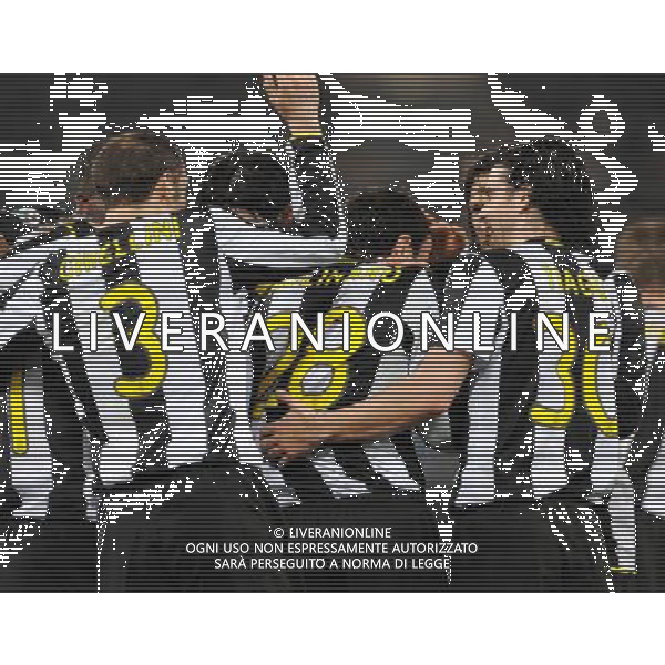 Lazio - Juventus 03/03/2009 semifinale andata Coppa Italia TIM CUP 2008/2009 nella foto: abbracci esultanza dopo il gol di Marco Marchionni ph. Corradetti / ag. Aldo Liverani Sas
