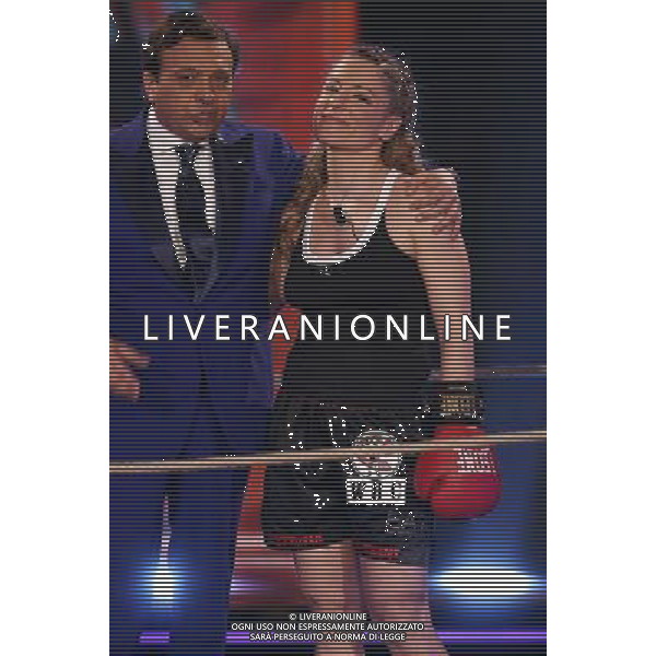 TRASMISSIONE TV: \' CHIAMBRETTI NIGHT\' NELLA FOTO: PIERO CHIAMBRETTI - STEFANIA BIANCHINI © ANTONIO SORANO - AG. ALDO LIVERANI SAS