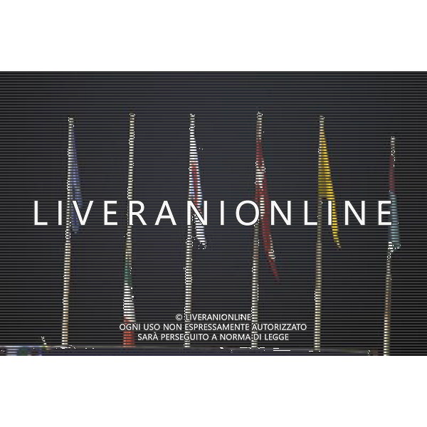 Rieti 19/11/2003 Italia-Danimarca qualificazioni Campionato Europeo Under 21 Nella foto: Bandiera dell\'Italia a mezz\'asta.* Ph Gianni Nucci/Aldo Liverani