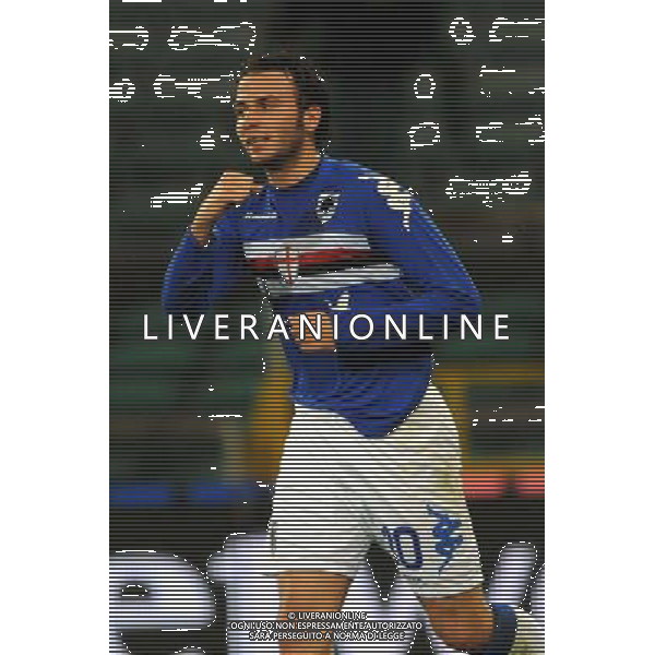 04-03-2009 Genova Sport Calcio Sampdoria Inter Semifinale Coppa Italia Tim 2008/2009 Nella foto:l\'esultanza di di giampaolo pazzini dopo il gol ph.viganti/ag.aldo liverani sas