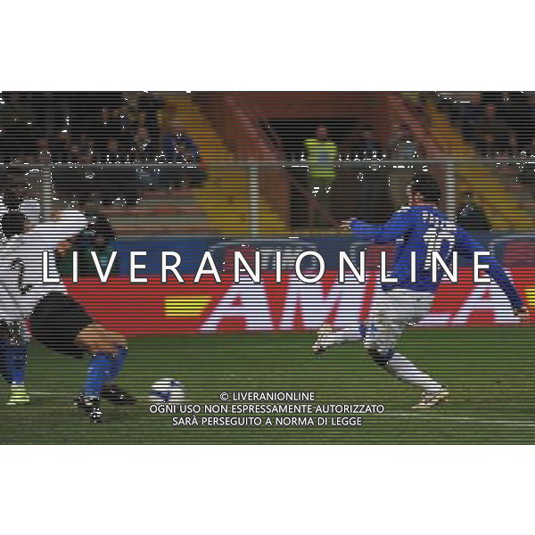 04-03-2009 Genova Sport Calcio Sampdoria Inter Semifinale Coppa Italia Tim 2008/2009 Nella foto: il gol di giampaolo pazzini ph.viganti/ag.aldo liverani sas