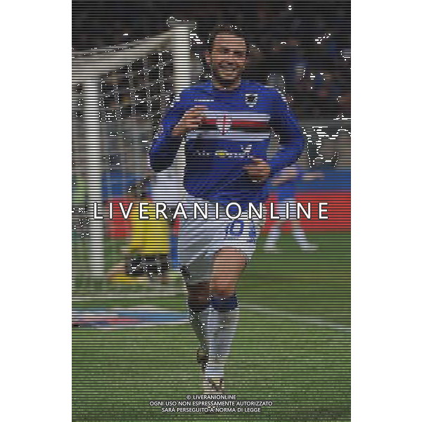 04-03-2009 Genova Sport Calcio Sampdoria Inter Semifinale Coppa Italia Tim 2008/2009 Nella foto: l\'esultanza di di giampaolo pazzini dopo il gol ph.viganti/ag.aldo liverani sas