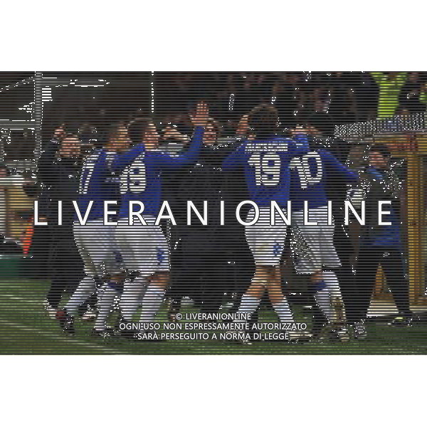 04-03-2009 Genova Sport Calcio Sampdoria Inter Semifinale Coppa Italia Tim 2008/2009 Nella foto: l\'esultanza di di giampaolo pazzini dopo il gol ph.viganti/ag.aldo liverani sas