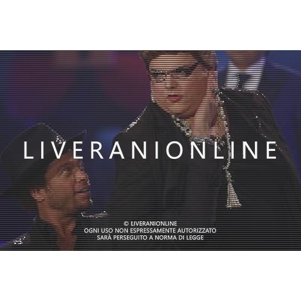 TRASMISSIONE TV: \' CHIAMBRETTI NIGHT\' NELLA FOTO: GARY DOURDAN - ALDO PIAZZA ( nelle vesti di Mara Maionchi) © ANTONIO SORANO - AG. ALDO LIVERANI SAS