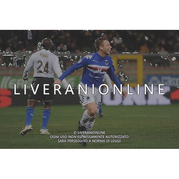 04-03-2009 Genova Sport Calcio Sampdoria Inter Semifinale Coppa Italia Tim 2008/2009 Nella foto: l\'Esultanza di Cassano antonio dopo il gol ph.viganti/AGENZIA ALDO LIVERANI SAS