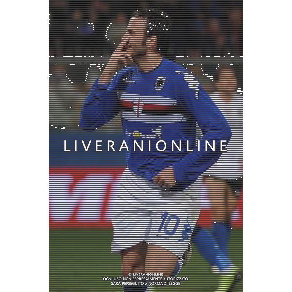 04-03-2009 Genova Sport Calcio Sampdoria Inter Semifinale Coppa Italia Tim 2008/2009 Nella foto: l\'Esultanza di pazzini giampaolo dopo il gol ph.viganti/AGENZIA ALDO LIVERANI SAS