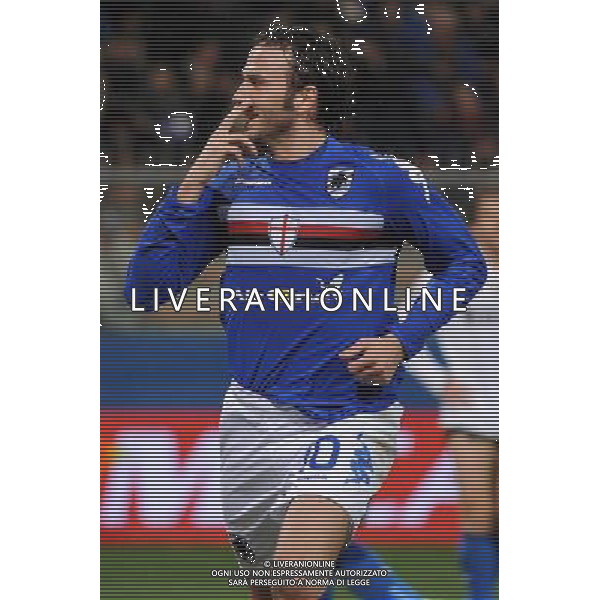 04-03-2009 Genova Sport Calcio Sampdoria Inter Semifinale Coppa Italia Tim 2008/2009 Nella foto: l\'Esultanza di pazzini giampaolo dopo il gol ph.viganti/AGENZIA ALDO LIVERANI SAS