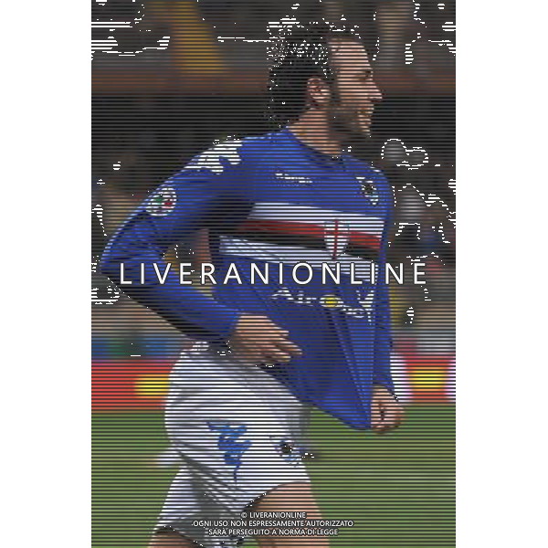 04-03-2009 Genova Sport Calcio Sampdoria Inter Semifinale Coppa Italia Tim 2008/2009 Nella foto: l\'Esultanza di pazzini giampaolo dopo il gol ph.viganti/AGENZIA ALDO LIVERANI SAS