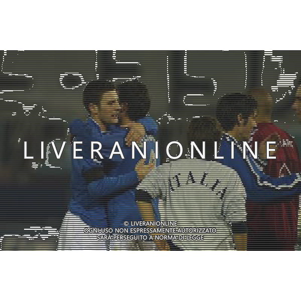 Rieti 19/11/2003 Italia-Danimarca qualificazioni Campionato Europeo Under 21 Nella foto: Gioia dei giocatori dell\'Italia.* Ph Gianni Nucci/Aldo Liverani