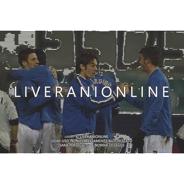 Rieti 19/11/2003 Italia-Danimarca qualificazioni Campionato Europeo Under 21 Nella foto: Gioia dei giocatori dell\'Italia.* Ph Gianni Nucci/Aldo Liverani