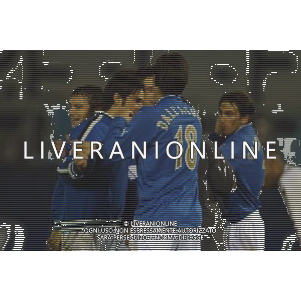 Rieti 19/11/2003 Italia-Danimarca qualificazioni Campionato Europeo Under 21 Nella foto: Gioia dei giocatori dell\'Italia.* Ph Gianni Nucci/Aldo Liverani