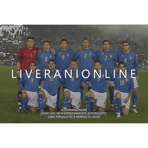 Rieti 19/11/2003 Italia-Danimarca qualificazioni Campionato Europeo Under 21 Nella foto: la squadra posa per la fotografia ufficiale.* Ph Gianni Nucci/Aldo Liverani