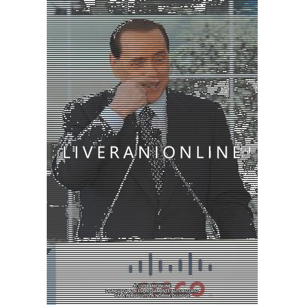 TORRI BIANCHE DI VIMERCATE (MI) 9/3/2009 INAUGURAZIONE DEL CENTRO BUSINESS COLLABORATION (CBC) NELLA FOTO SILVIO BERLUSCONI FOTO ROMANO/AG ALDO LIVERANI