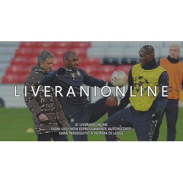 Champions League 2008/2009 Manchester - 10.03.2009 Allenamento Inter Nella Foto:MOURINHO jose\' con Mario BALOTELLI e Patrick VIERA /Ph.Vitez-Ag. Aldo Liverani