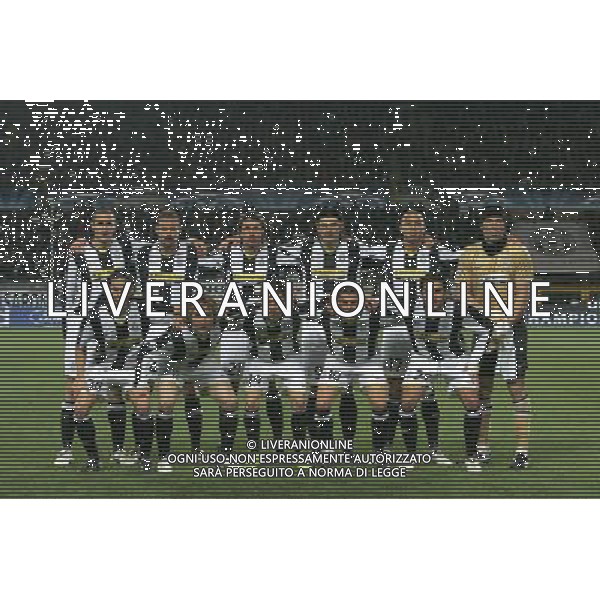 10-03-2009 Torino Sport Calcio Juventus Chelsea Champions League 2008/2009 Nella foto: Formazione Juventusi: Chiellini,Mellberg.Grygera,Iaquinta,Trezeguet Buffon, Tiago,Nedved,Marchisio,Del Piero e Molinaro AG ALDO LIVERANI 