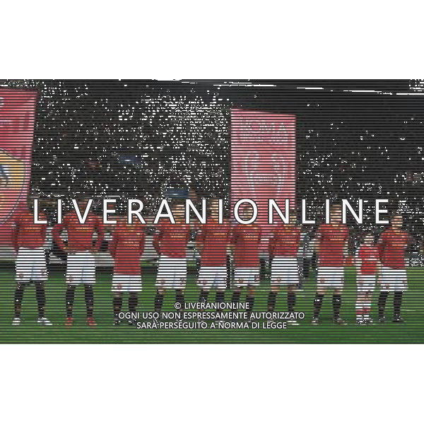 Roma Vs Arsenal 11/03/2009 Uefa Champions League 2008/2009 - Ottavi di finale ritorno nella foto: la formazione della roma schierata ph. Corradetti / ag. Aldo Liverani Sas