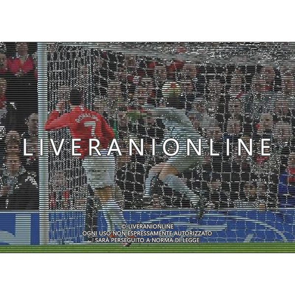Champions League 2008/2009 Ottavi di Finale - Ritorno Manchester - 11.03.2009 Manchester United-Inter Nella Foto:RONALDO GOL /Ph.Vitez-Ag. Aldo Liverani