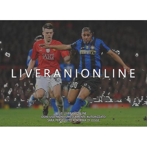 Champions League 2008/2009 Ottavi di Finale - Ritorno Manchester - 11.03.2009 Manchester United-Inter Nella Foto:ADRIANO-CARRICK MICHAEL /Ph.Vitez-Ag. Aldo Liverani